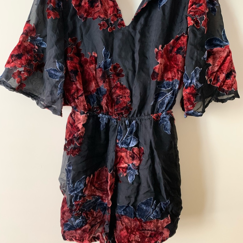 Floral one piece jumper shorts